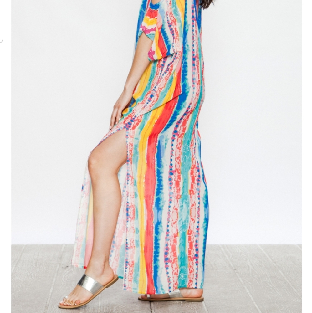 Laced Watercolor Print Kaftan -Jealous Tomato Brand - Picture 2 of 8